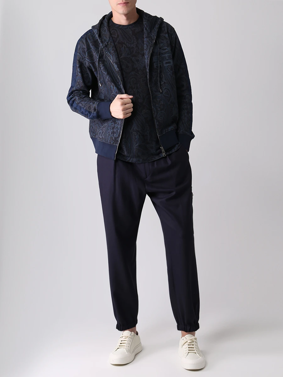 Брюки шерстяные ETRO U1W743 200 Темно- Синий  Фото 2