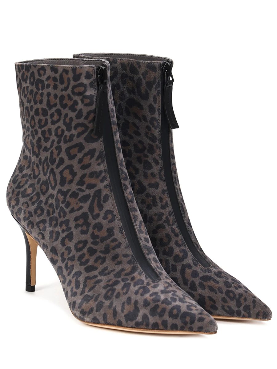 Ботильоны замшевые с принтом JULI TOO Ankle boots Анималистичный принт  Фото 2