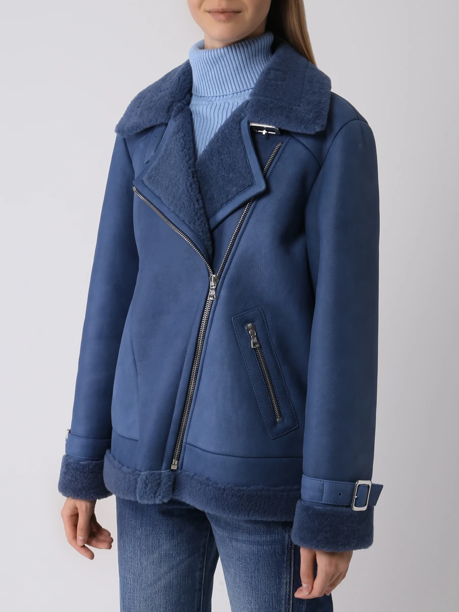 Дубленка из овчины SLAVA MASLOV WS250 Синий  Фото 4