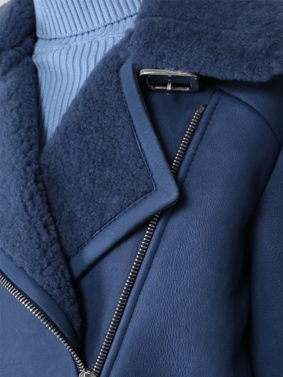 Дубленка из овчины SLAVA MASLOV WS250 Синий  Фото 5