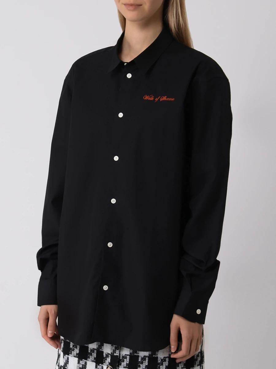 Рубашка хлопковая WALK OF SHAME MSH002.1/100, размер 38, цвет черный MSH002.1/100 - фото 4