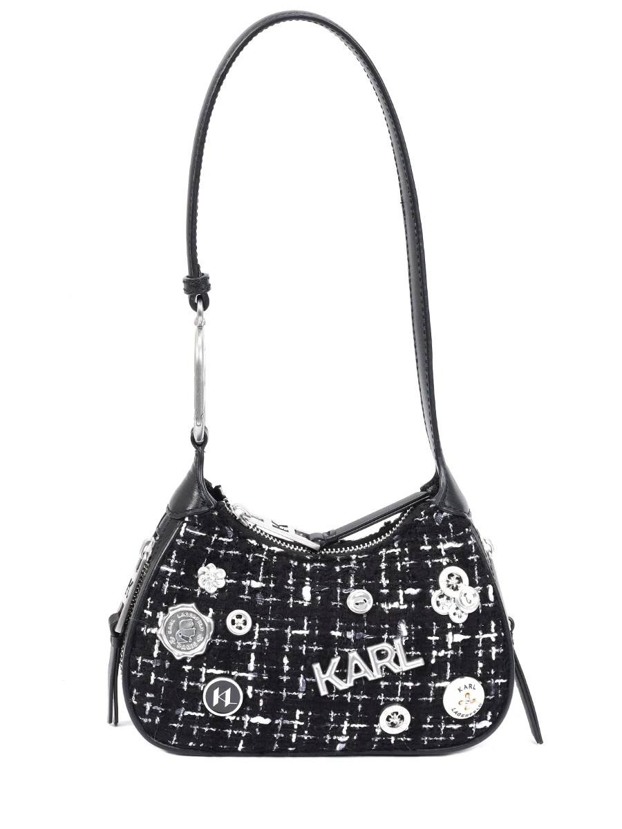 

Сумка твидовая K/Pins, Черный, 226W3079 твид