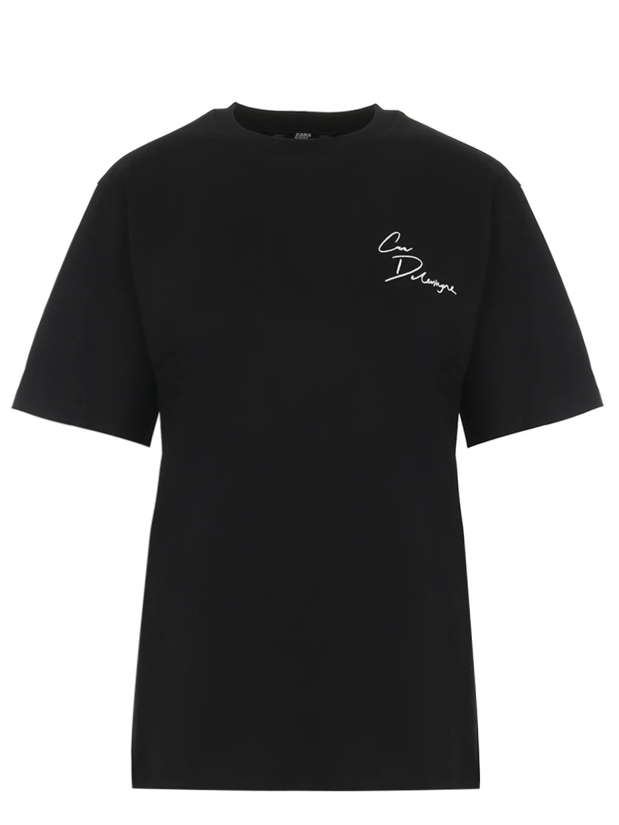 

Футболка хлопковая с принтом Cara Loves Karl Signature, Принт, 226W1762