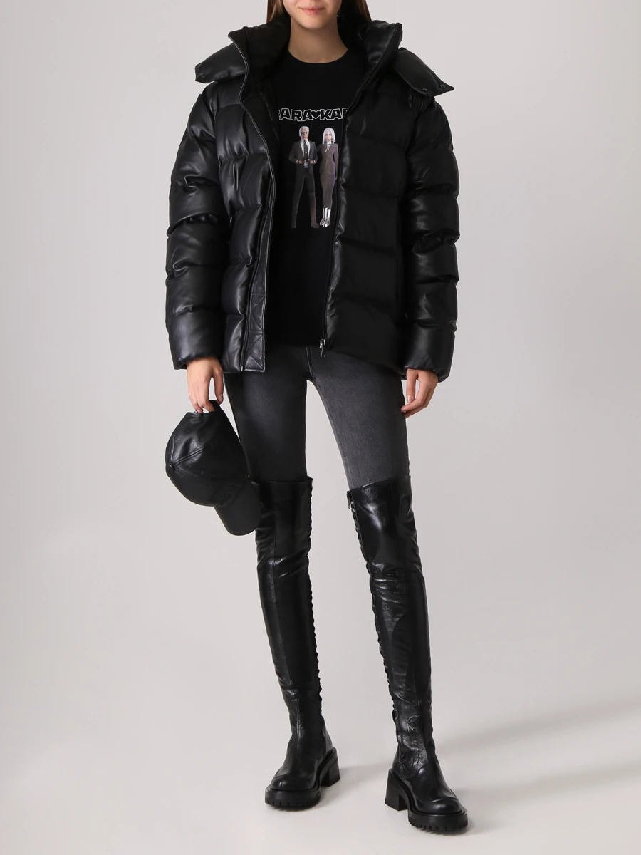 Джинсы-скинни хлопковые KARL LAGERFELD 226W1161 Серый  Фото 2