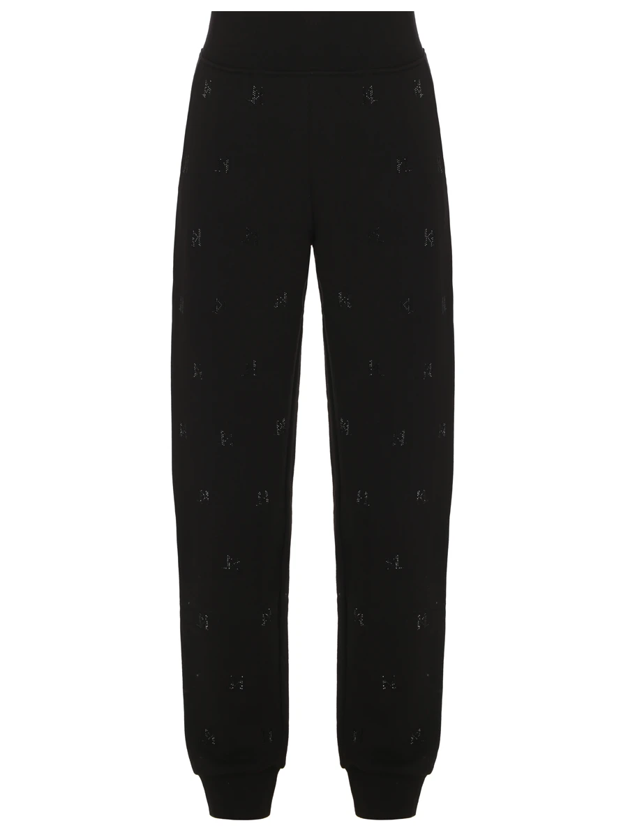 

Джоггеры хлопковые Karl Monogram на флисе, Черный, 226W1050 стразы