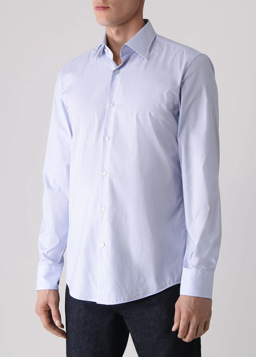 

Рубашка Slim Fit хлопковая, Голубой, 50478589/450