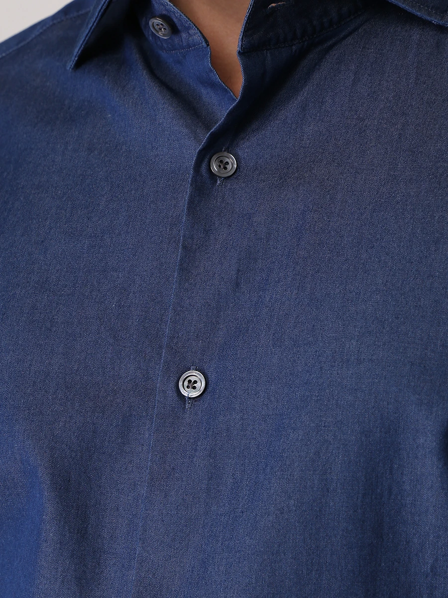 Рубашка Slim Fit хлопковая BOSS 50479234/461, размер 50, цвет синий 50479234/461 - фото 5