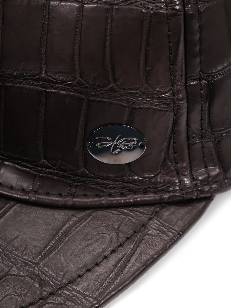 Бейсболка из кожи крокодила HETTABRETZ CAP021 CONIF 1280 Коричневый  Фото 3