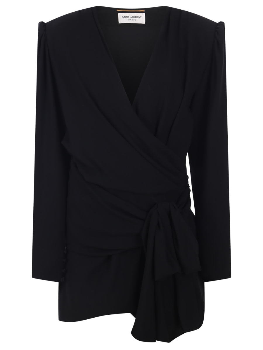 Платье однотонное SAINT LAURENT