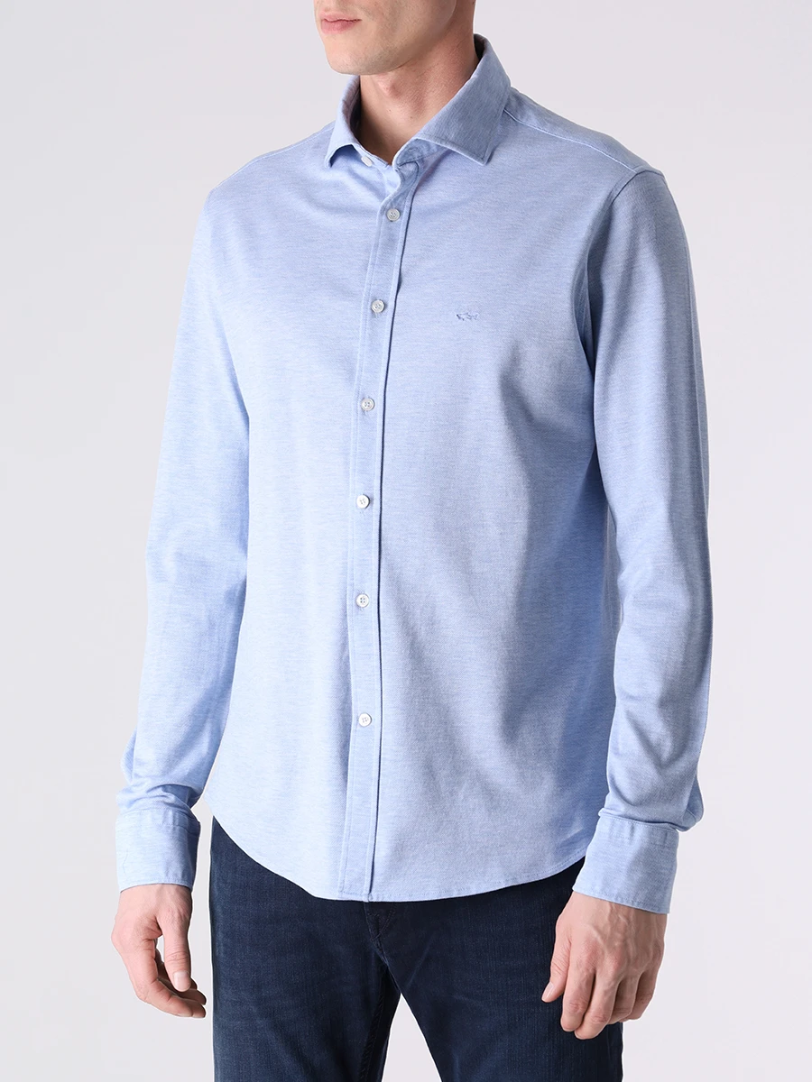 Рубашка Regular Fit хлопковая PAUL & SHARK 12313058/223 Голубой  Фото 4