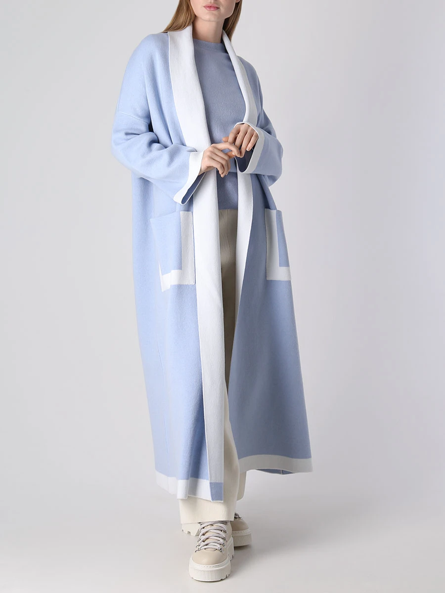 Джемпер шерстяной ANNECLAIRE А1459 684 Голубой  Фото 2