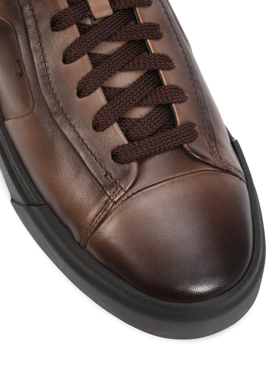 Кеды кожаные на меху SANTONI MBGT21558SMOPGONT50 Коричневый  Фото 5