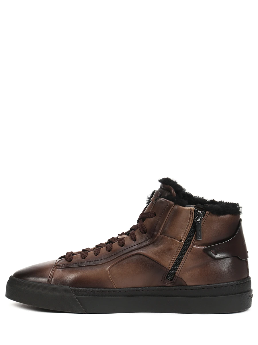 Кеды кожаные на меху SANTONI MBGT21558SMOPGONT50 Коричневый  Фото 3
