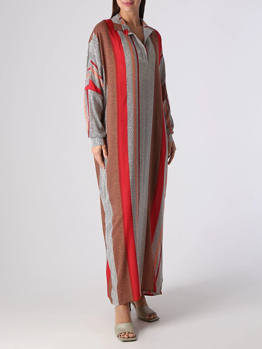 Платье хлопковое с принтом RACHELLFABRI Город, размер 40, цвет полоска - фото 4