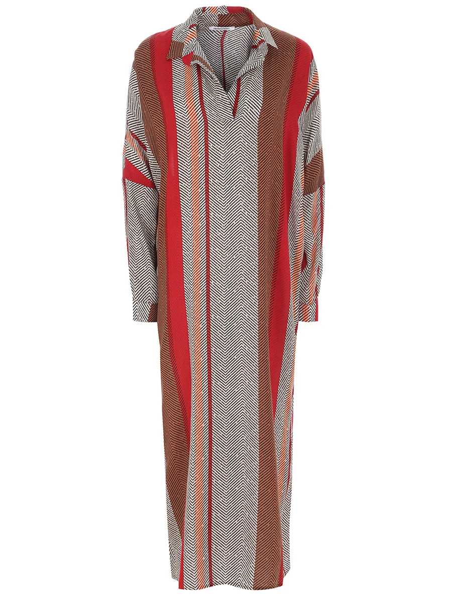 Платье хлопковое с принтом RACHELLFABRI Город, размер 40, цвет полоска - фото 1