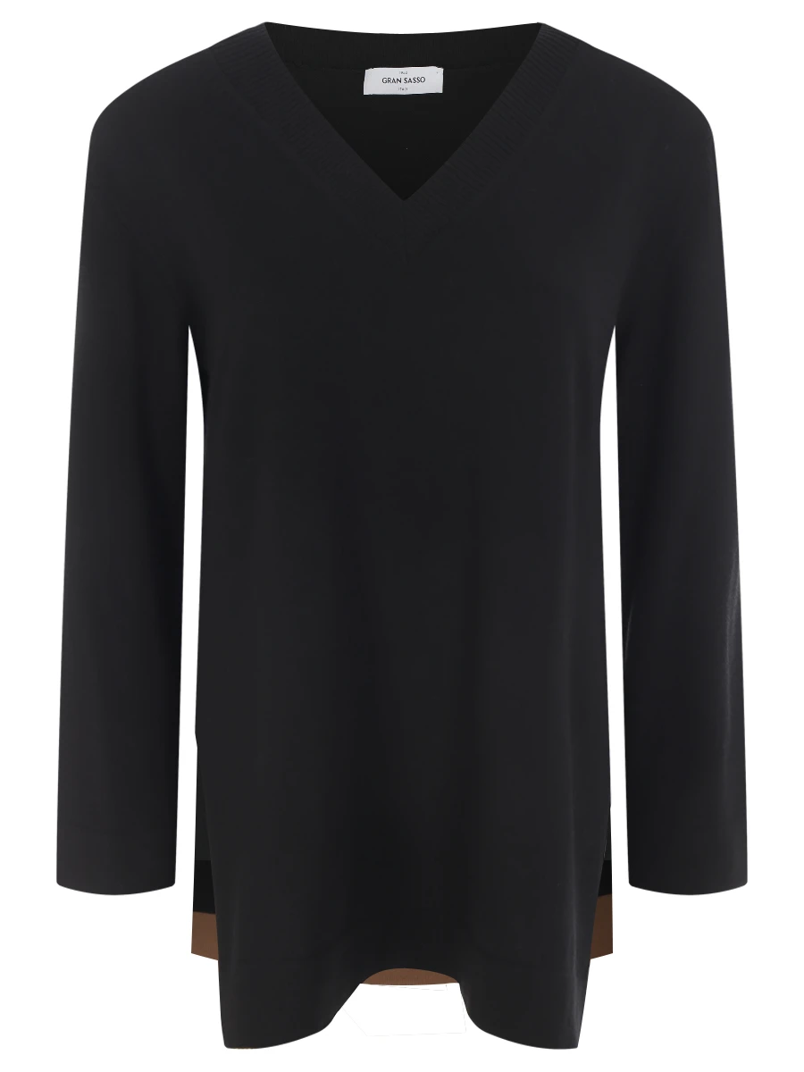 Пуловер шерстяной GRAN  SASSO 57273/14274/099, размер 44, цвет черный 57273/14274/099 - фото 1