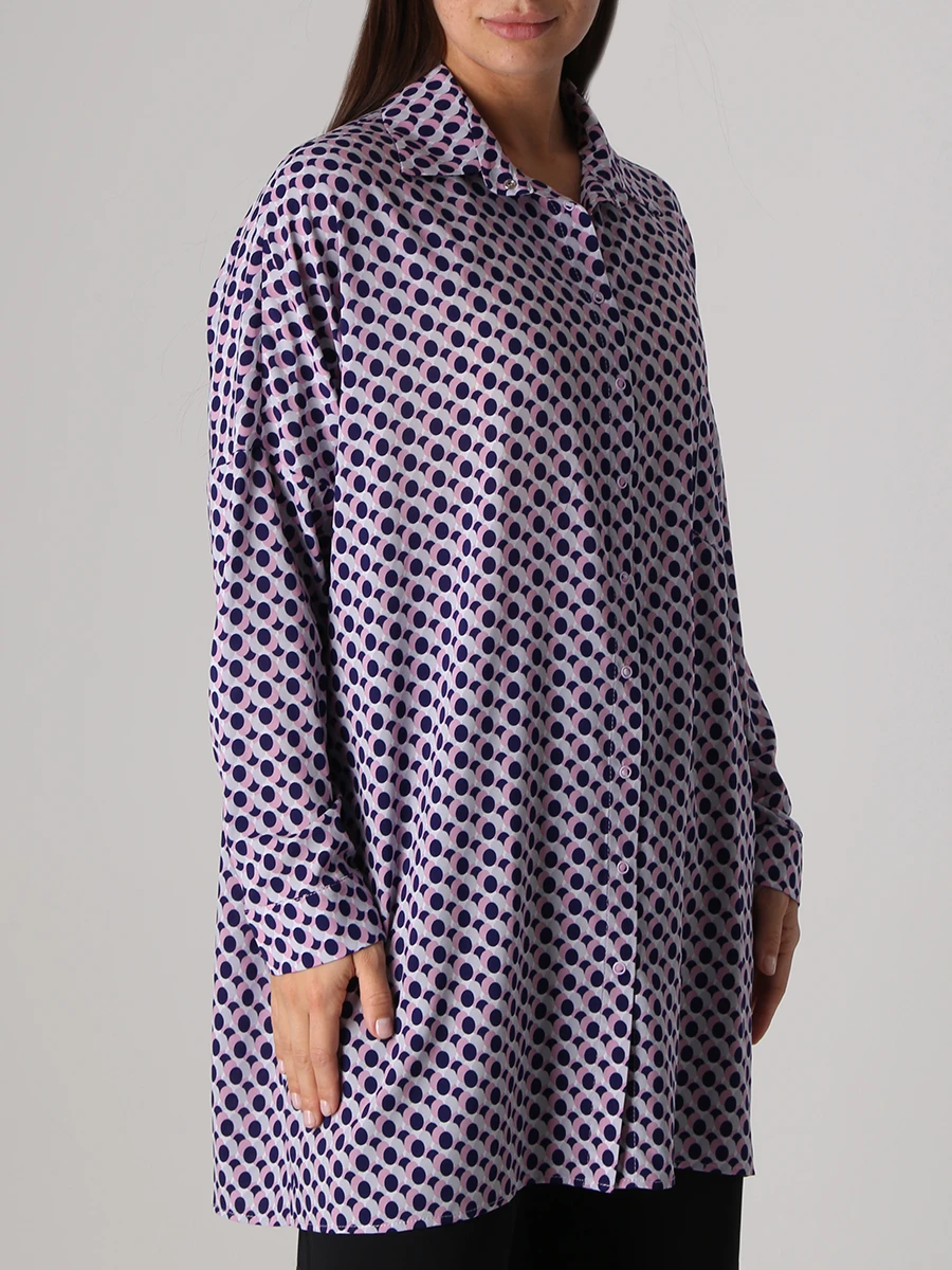 Блуза из вискозы с принтом RACHELLFABRI Парус Бабл гам, размер 46 - фото 4