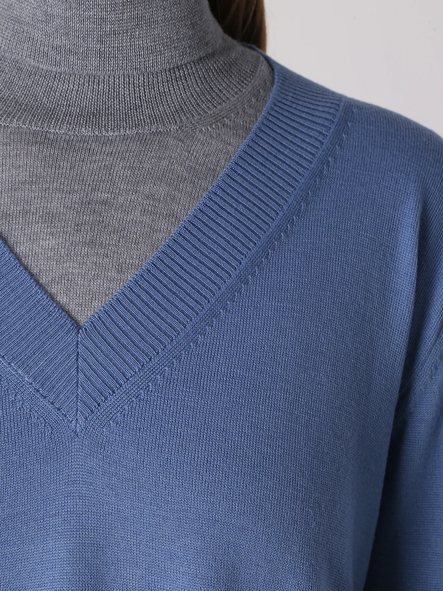Пуловер шерстяной GRAN  SASSO 57273/14274/527, размер 50, цвет голубой 57273/14274/527 - фото 5