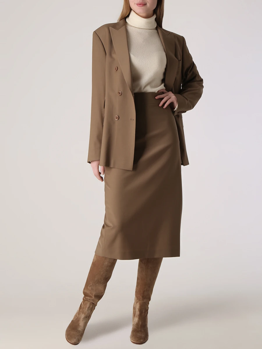 

Пиджак двубортный, Коричневый, A-FW22-7131-1 Песочный