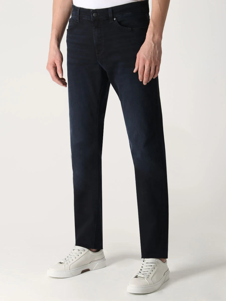 Джинсы Regular Fit хлопковые BOSS 50480727/403 Деним  Фото 4