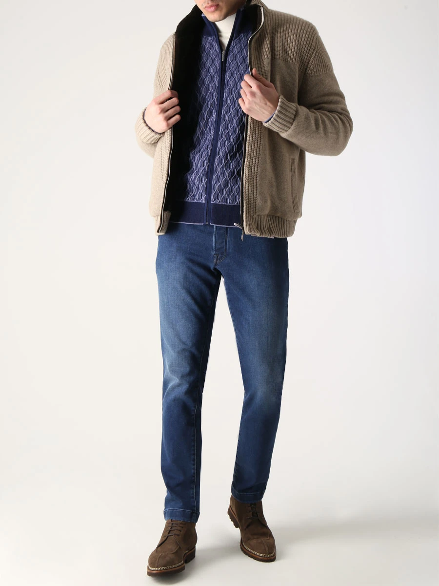 Кардиган шерстяной BERTOLO LUXURY MENSWEAR 200093/001929 0041 Синий  Фото 2
