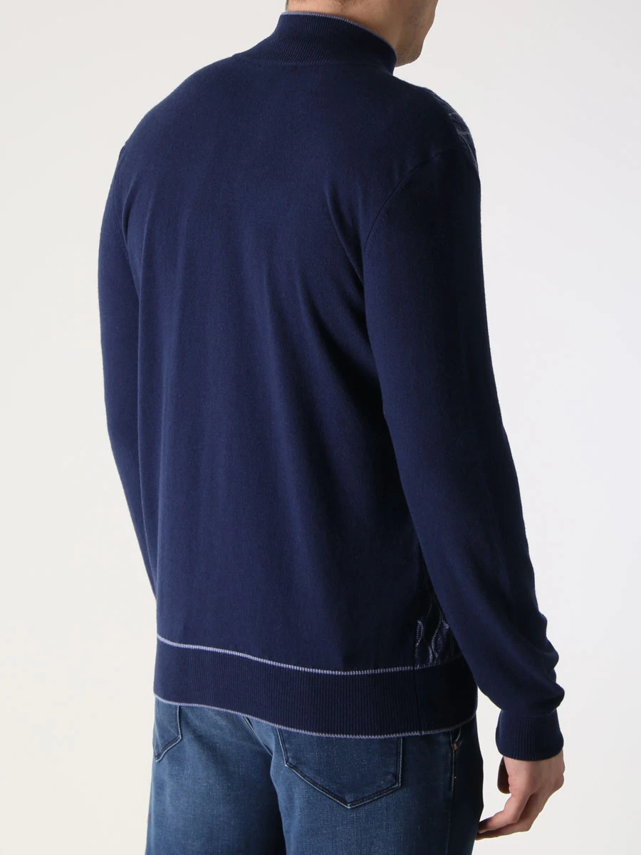 Кардиган шерстяной BERTOLO LUXURY MENSWEAR 200093/001929 0041 Синий  Фото 3
