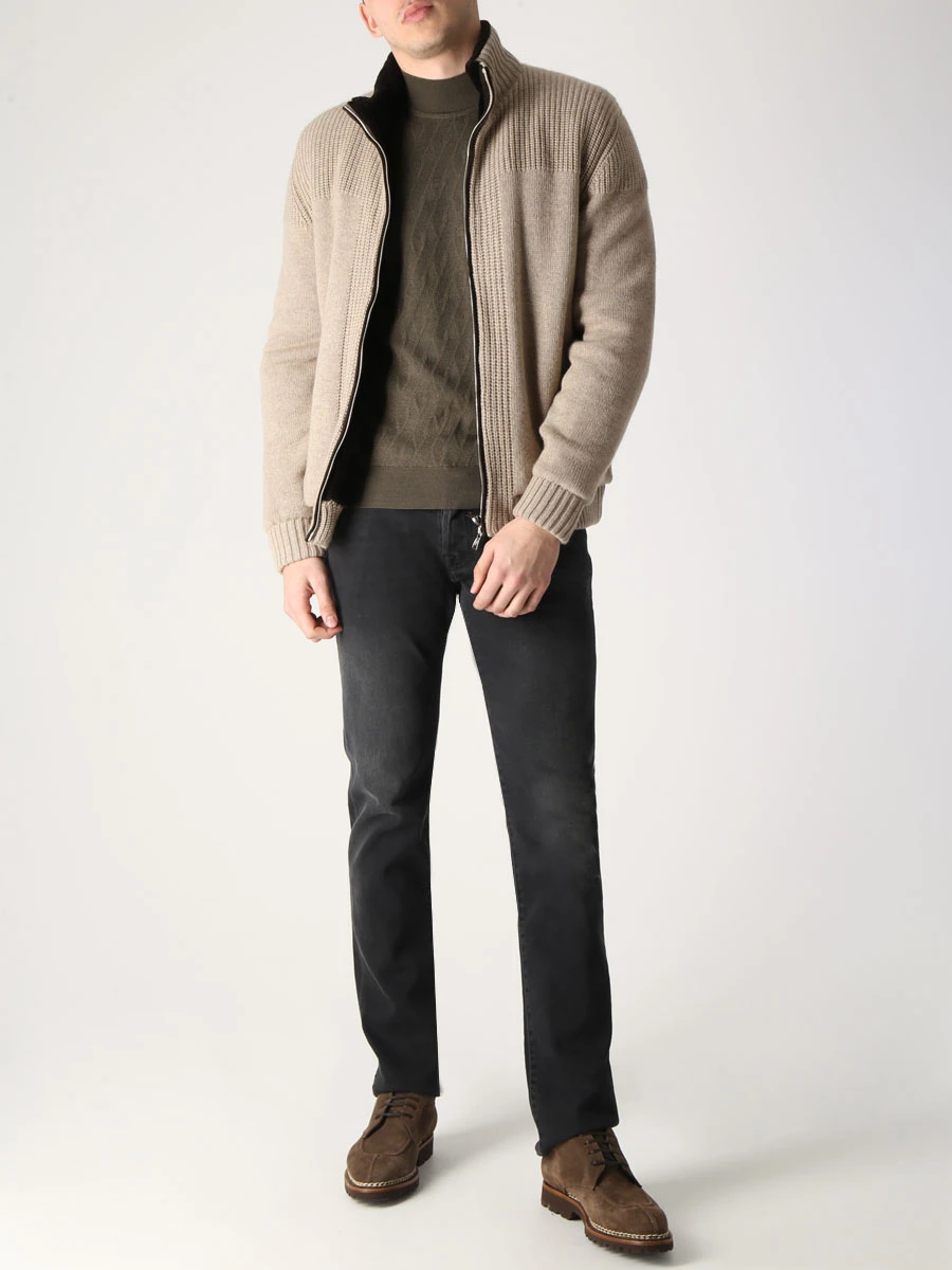 Водолазка шерстяная BERTOLO LUXURY MENSWEAR 902212/002060 0111 Хаки  Фото 2