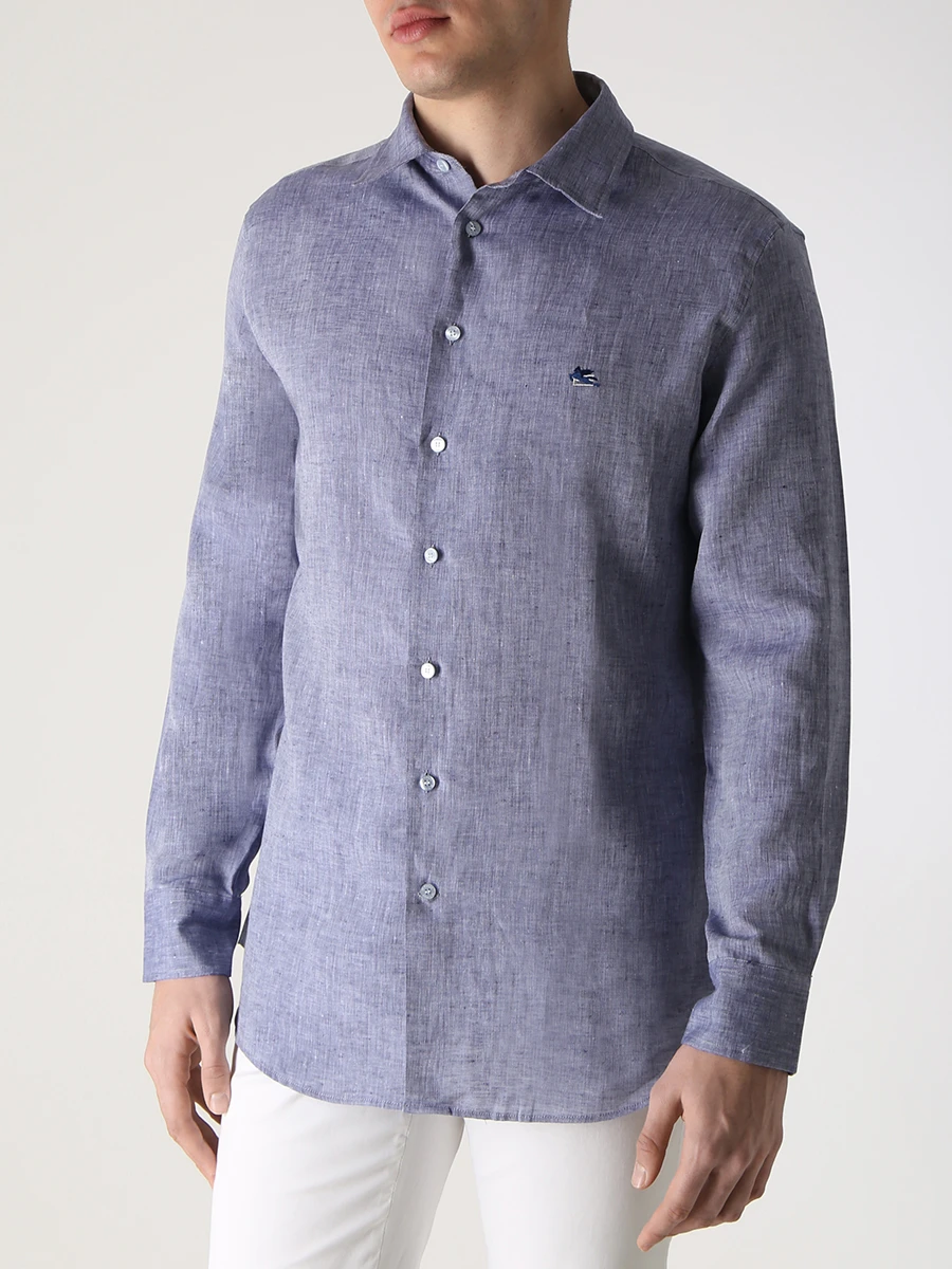Рубашка Regular Fit льняная ETRO U1K526/6102/202 Светло- Синий  Фото 4