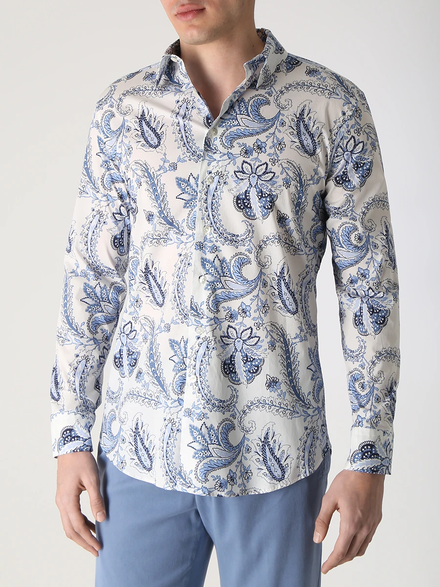 Рубашка Slim Fit хлопковая ETRO U12908/4721/990 TF Принт  Фото 4