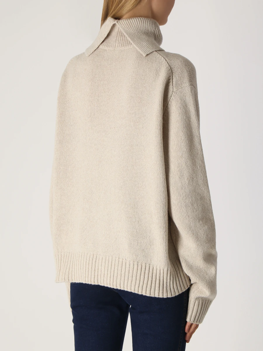 Свитер шерстяной JIL SANDER J40GP0055 J14526 280 Бежевый  Фото 3