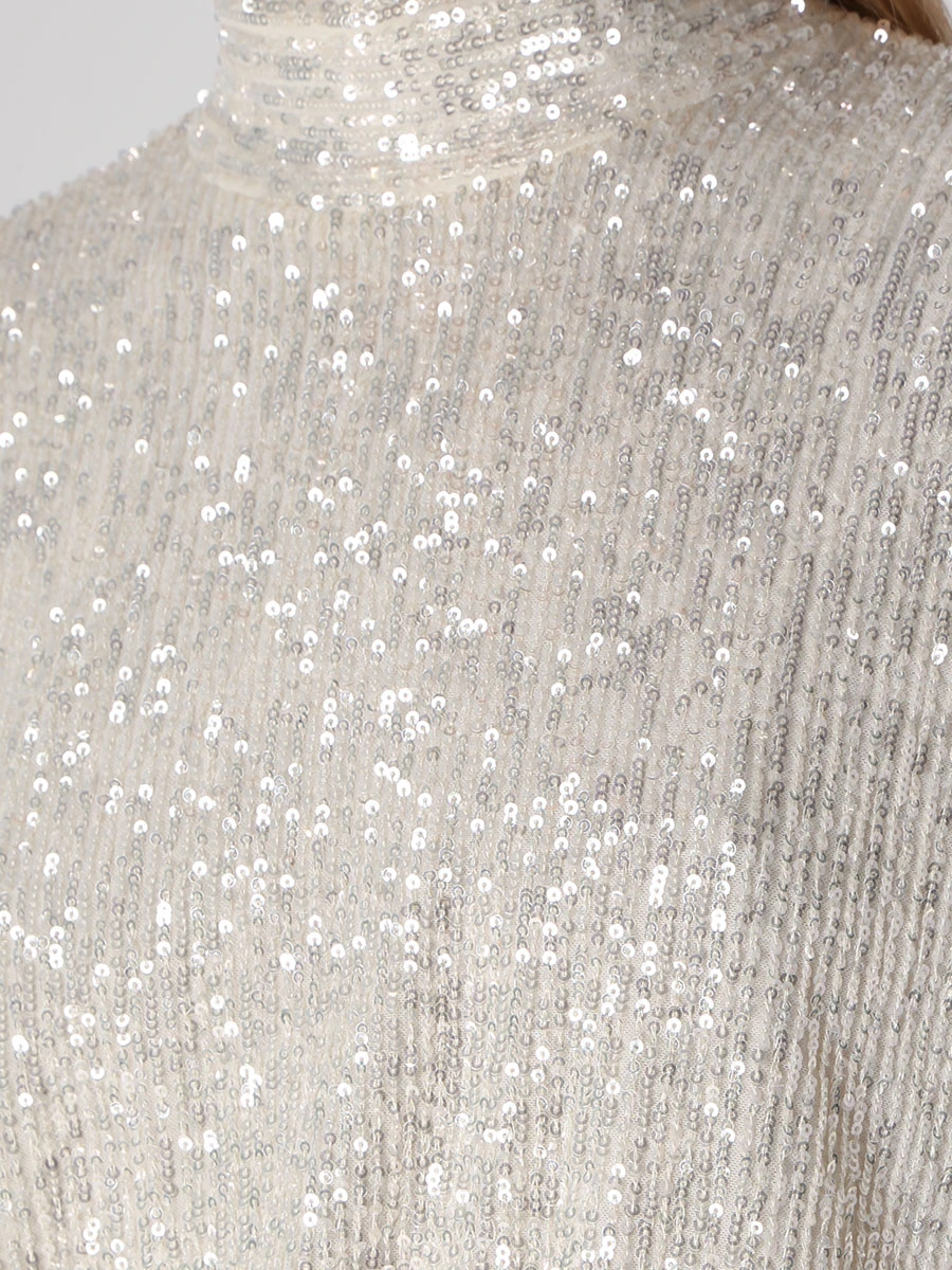 Платье с пайетками SASHAVERSE D029FW22 Кремовый  Фото 5