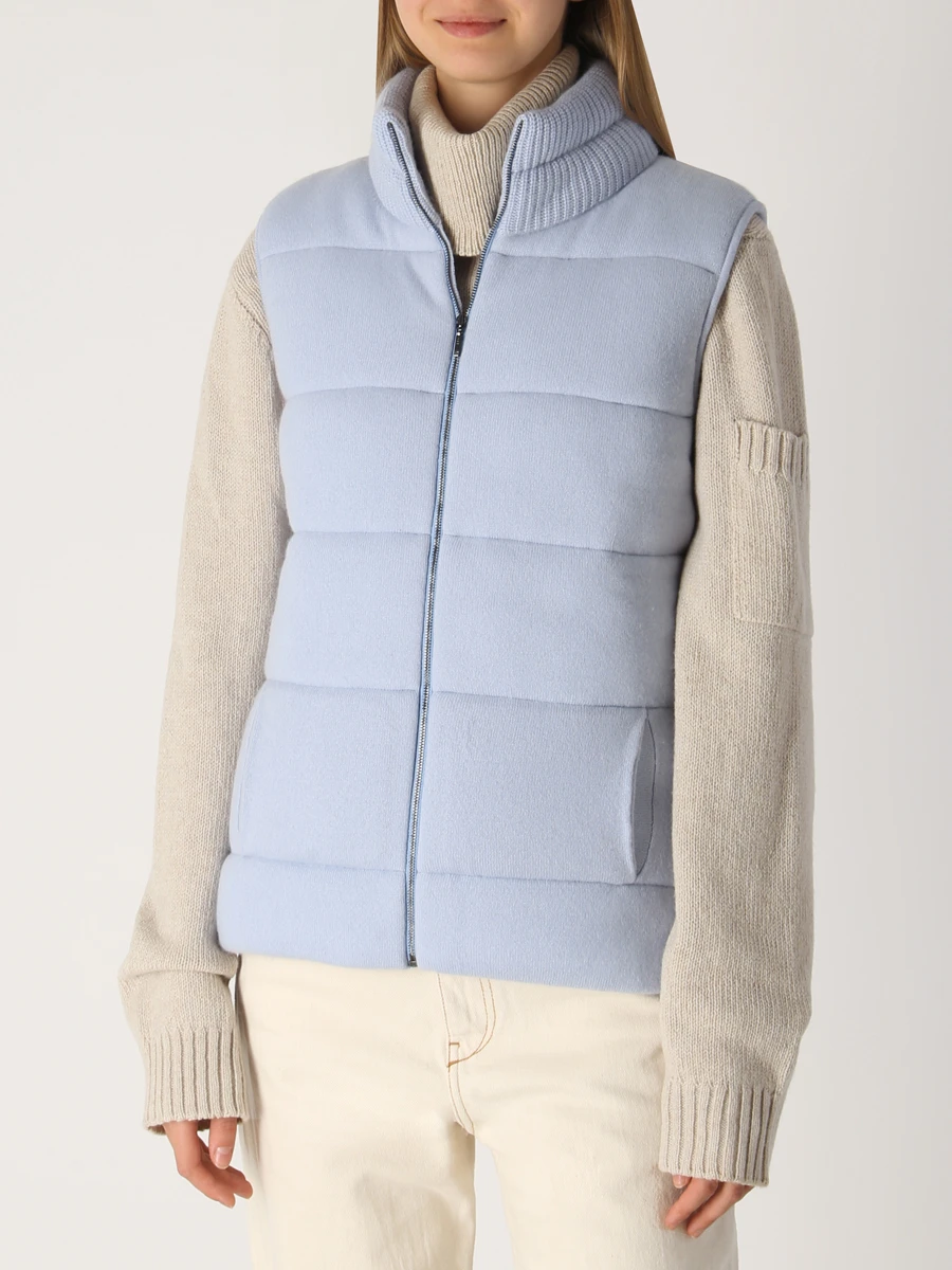 Жилет кашемировый MIR CASHMERE cwd19-002 Светло- Голубой  Фото 4