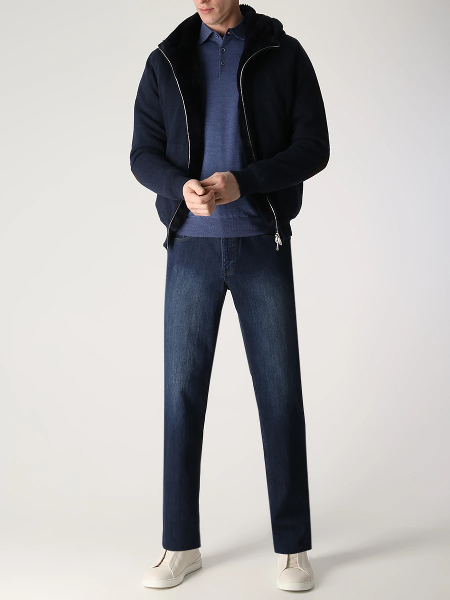 Джинсы Regular Fit хлопковые HILTL 74878 42/PARKER Синий Деним  Фото 2