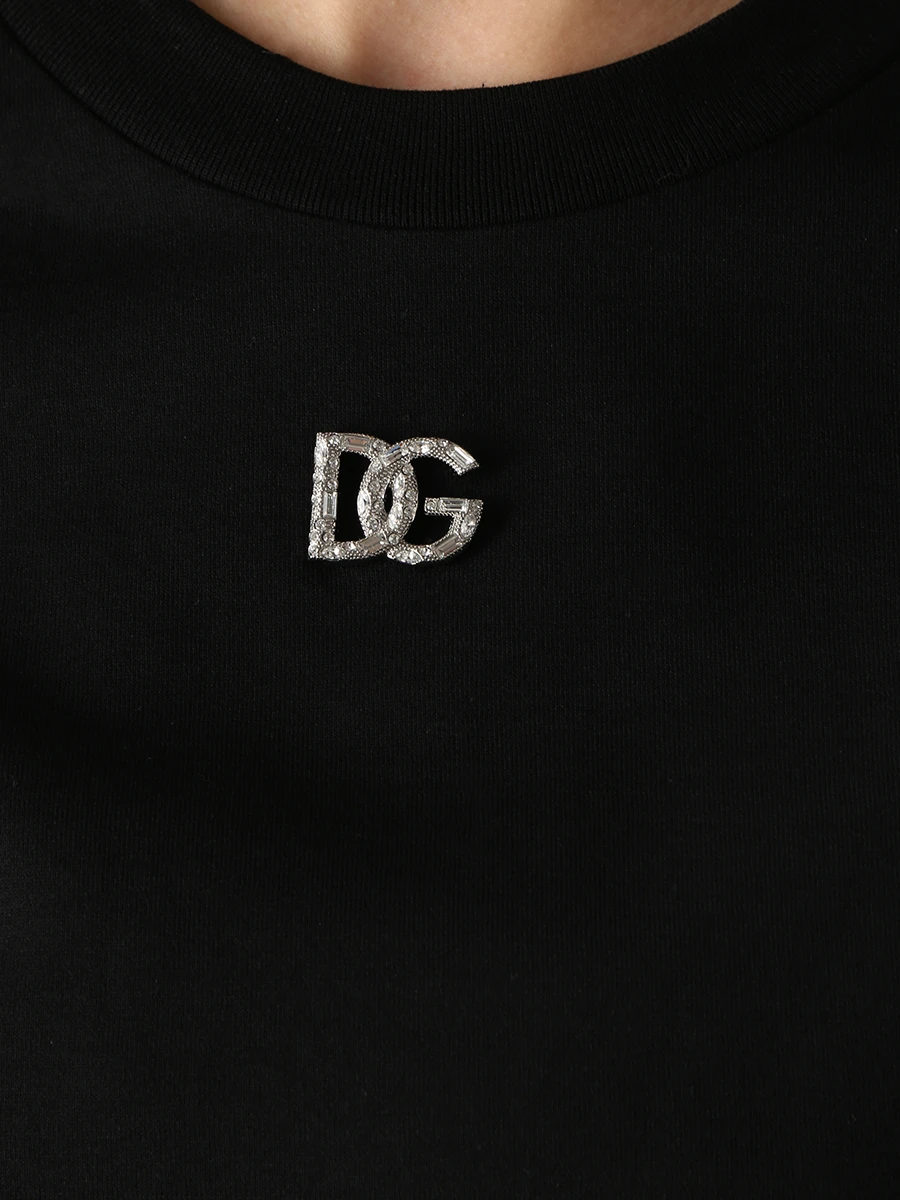 Футболка хлопковая DOLCE & GABBANA F8T00Z G7B3U N0000 Черный  Фото 5