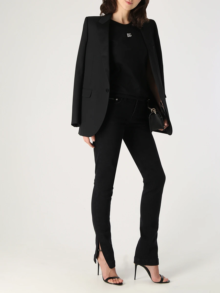 Футболка хлопковая DOLCE & GABBANA F8T00Z G7B3U N0000 Черный  Фото 2