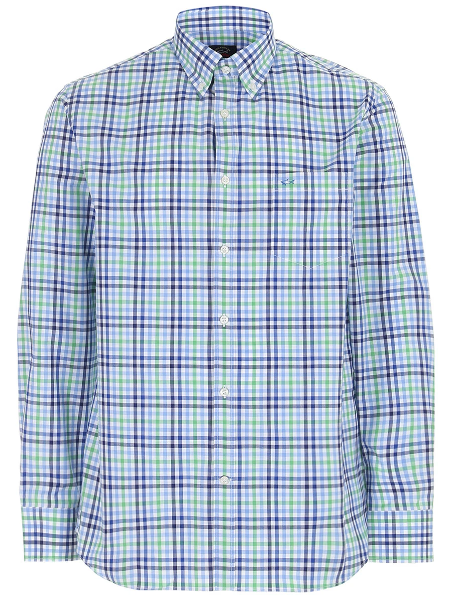 Рубашка Regular Fit хлопковая в клетку PAUL & SHARK 23413180/001, размер 62 23413180/001 - фото 1