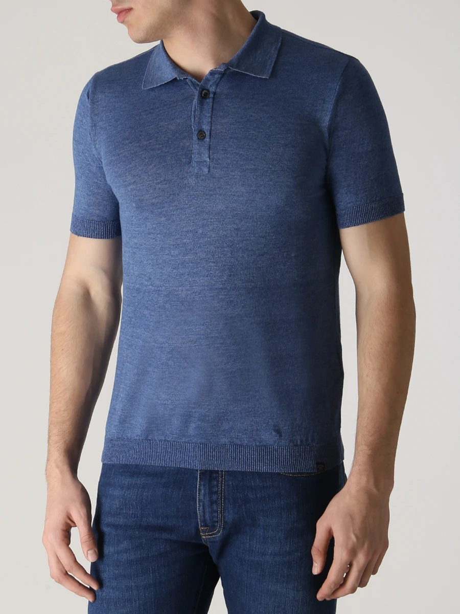 Поло хлопковое PAUL & SHARK 23411624/281 Синий  Фото 4