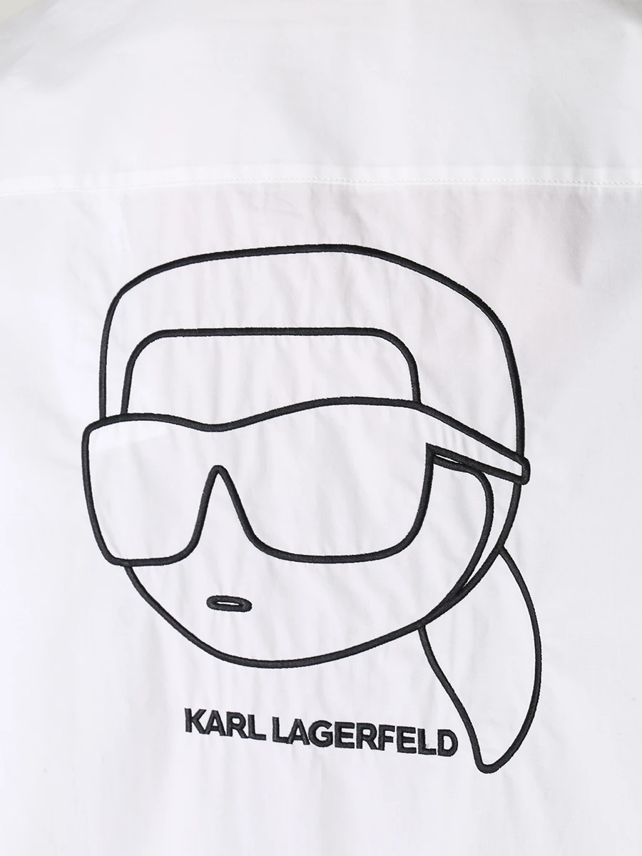 Рубашка хлопковая Ikonik 2.0 KARL LAGERFELD 230w1600 100 Белый  Фото 6