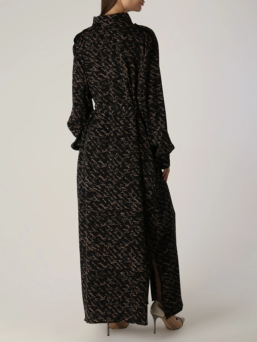 Платье из вискозы с принтом RACHELLFABRI Рэми Бежевая роспись, размер 48 - фото 3