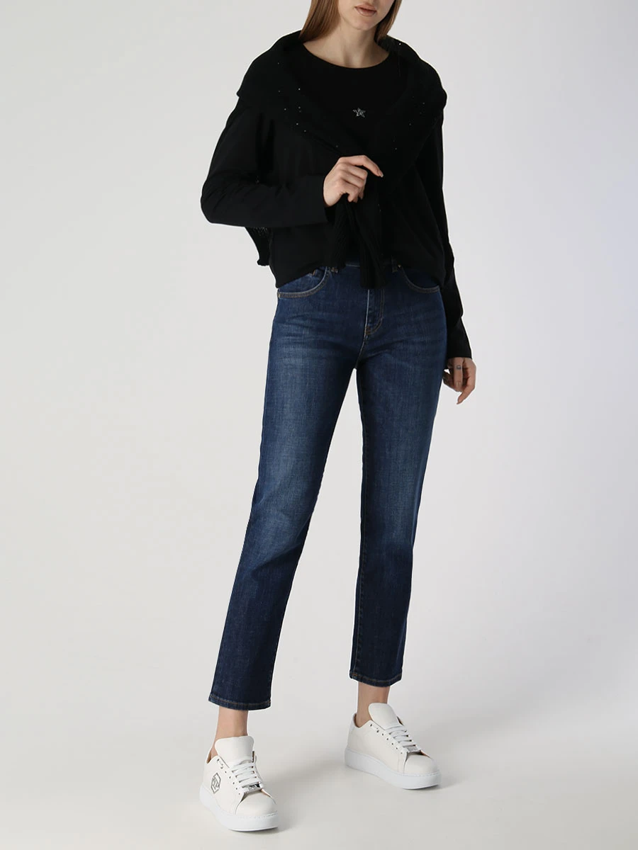 Лонгслив хлопковый LORENA ANTONIAZZI P2308TS10A/9999 999 Черный  Фото 2