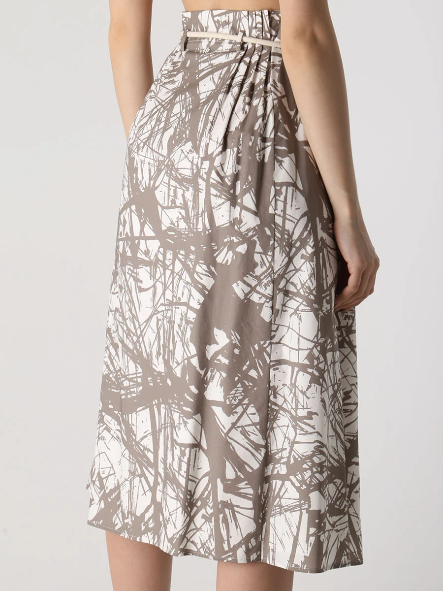 Юбка хлопковая с принтом LORENA ANTONIAZZI P2366G010A/4227 1440 Бежевый  Фото 3