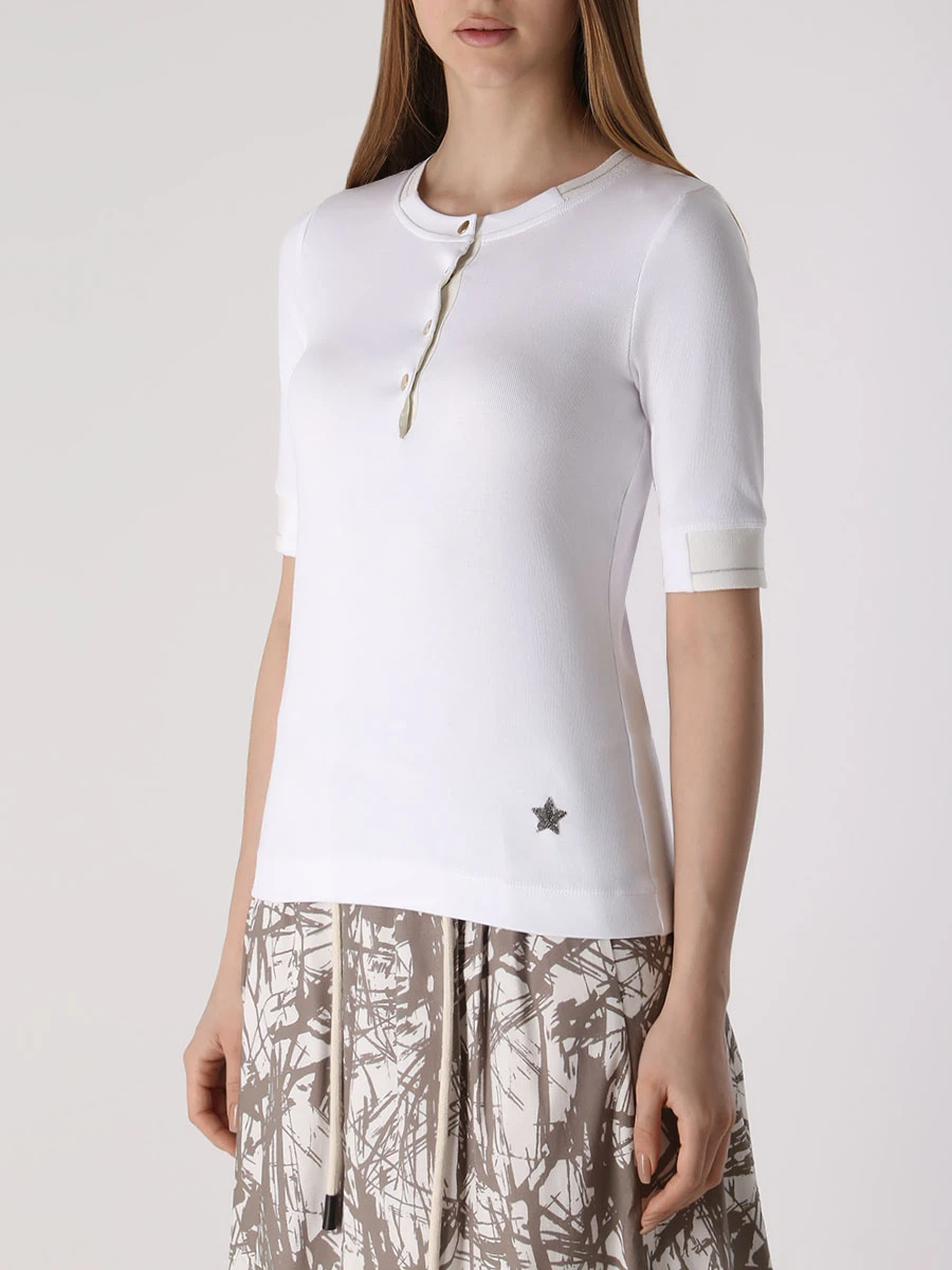 Футболка хлопковая LORENA ANTONIAZZI P2384TS29A/1970 100 Белый  Фото 4