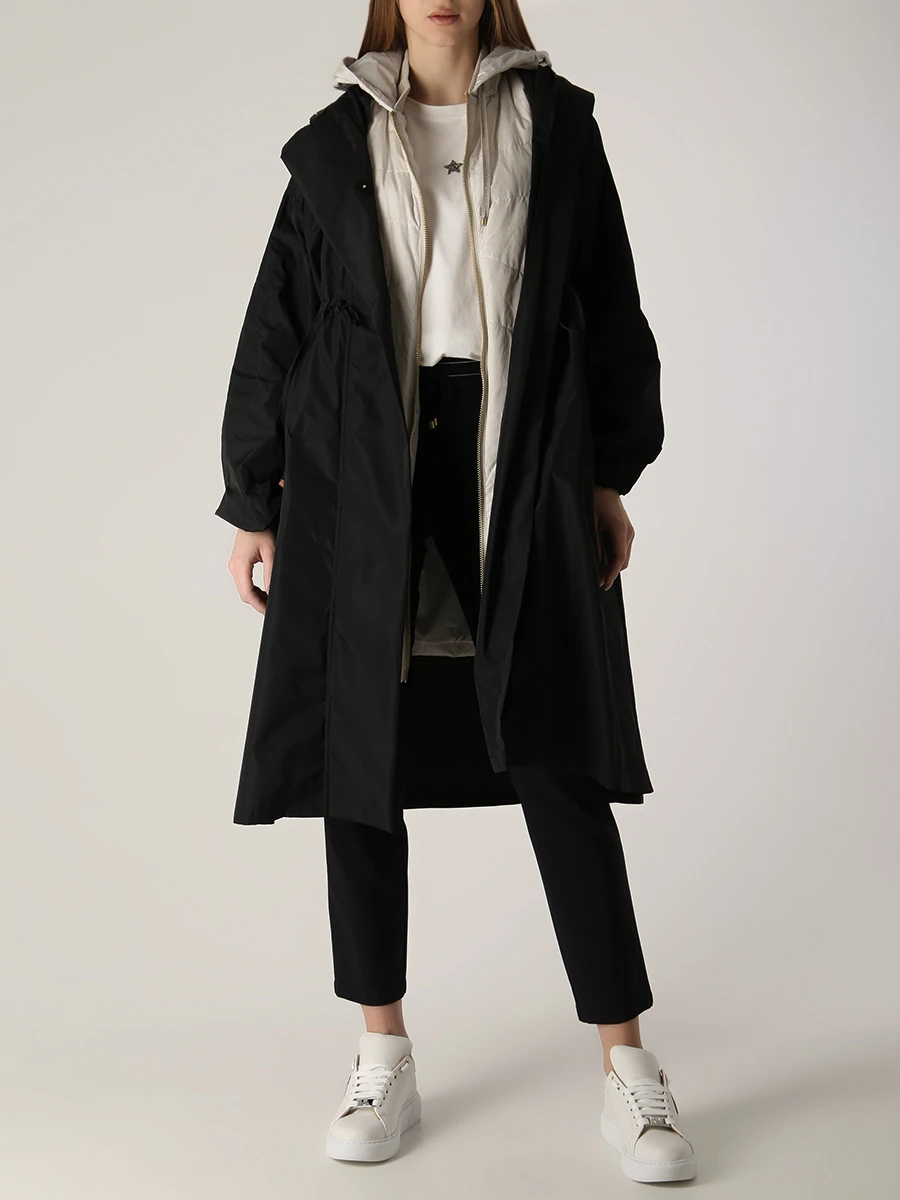 Плащ однотонный LORENA ANTONIAZZI P23250W10A/3266/999 Черный  Фото 2