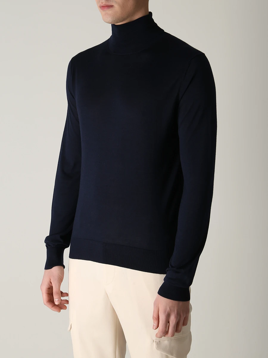 Водолазка из кашемира и шелка COLOMBO MA00219/NI/2-80PA/43233 Синий  Фото 4