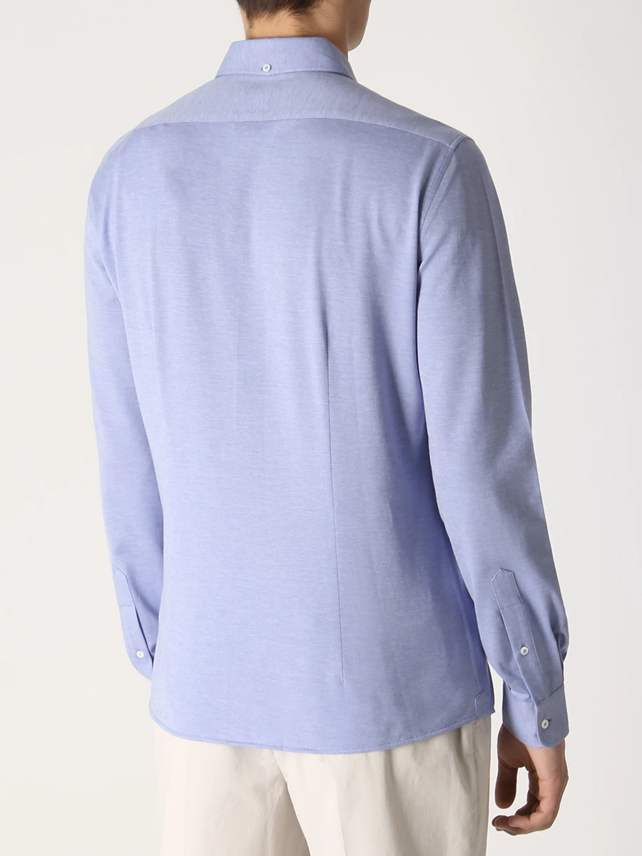 Рубашка Leisure Fit хлопковая BRUNELLO CUCINELLI MTS406699 C9665 Голубой  Фото 3