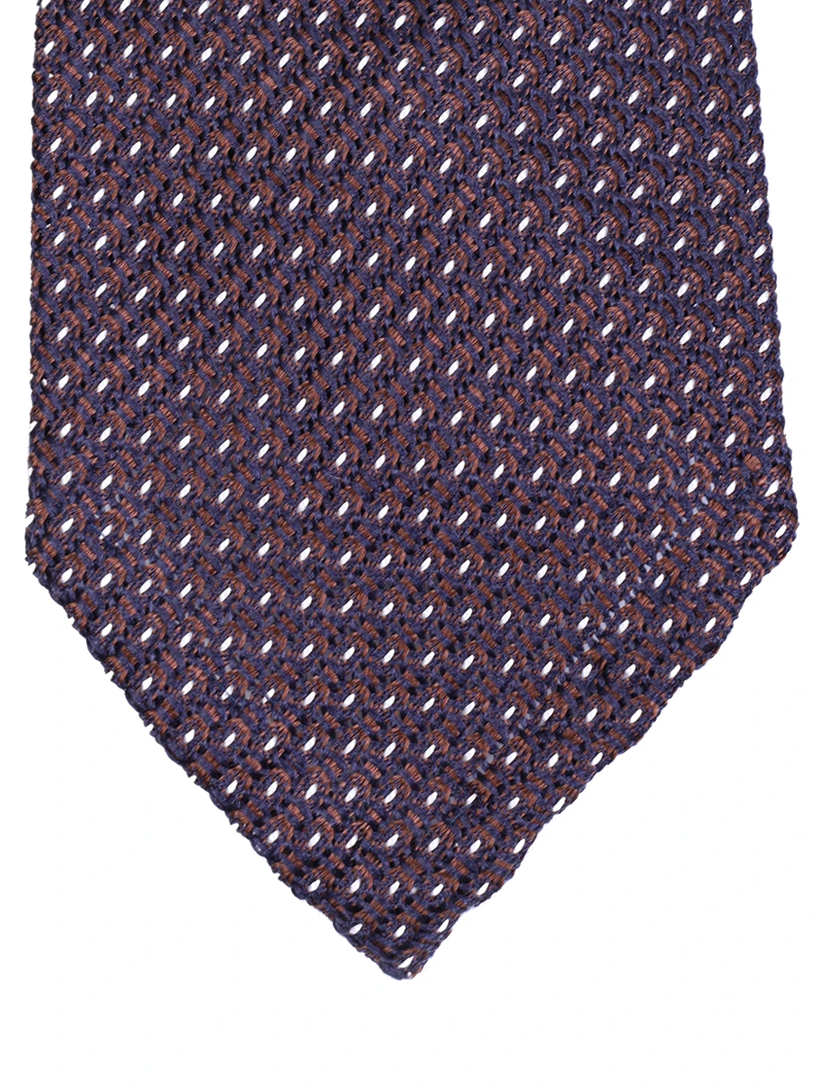 Галстук шелковый с принтом CANALI HX03701/21/3 Круг, Коричневый  Фото 3