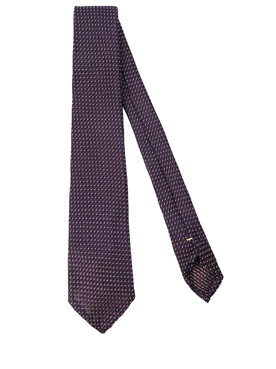 Галстук шелковый с принтом CANALI HX03701/21/3 Круг, Коричневый  Фото 2