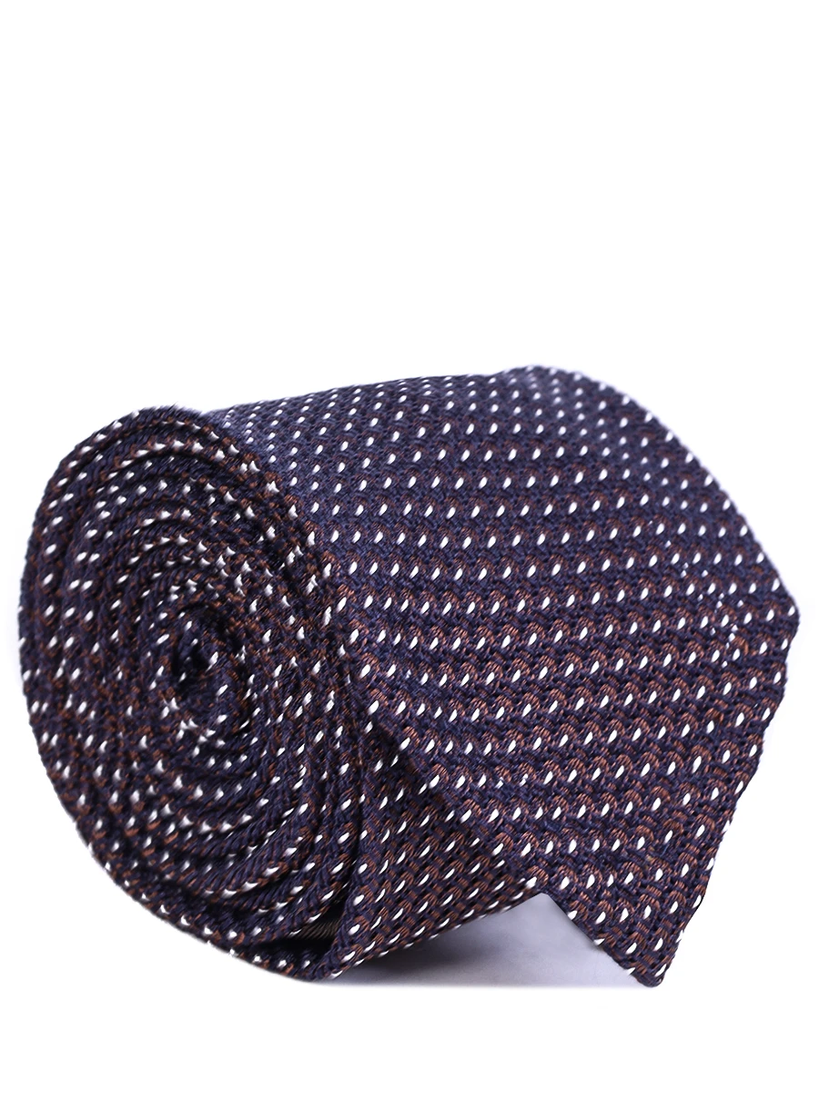 Галстук шелковый с принтом CANALI HX03701/21/3 Круг, Коричневый 