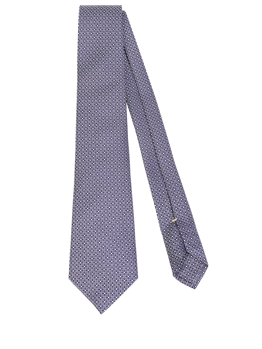Галстук шелковый с принтом CANALI HX03696/97/4 Квадрат, Круг, Серый  Фото 2