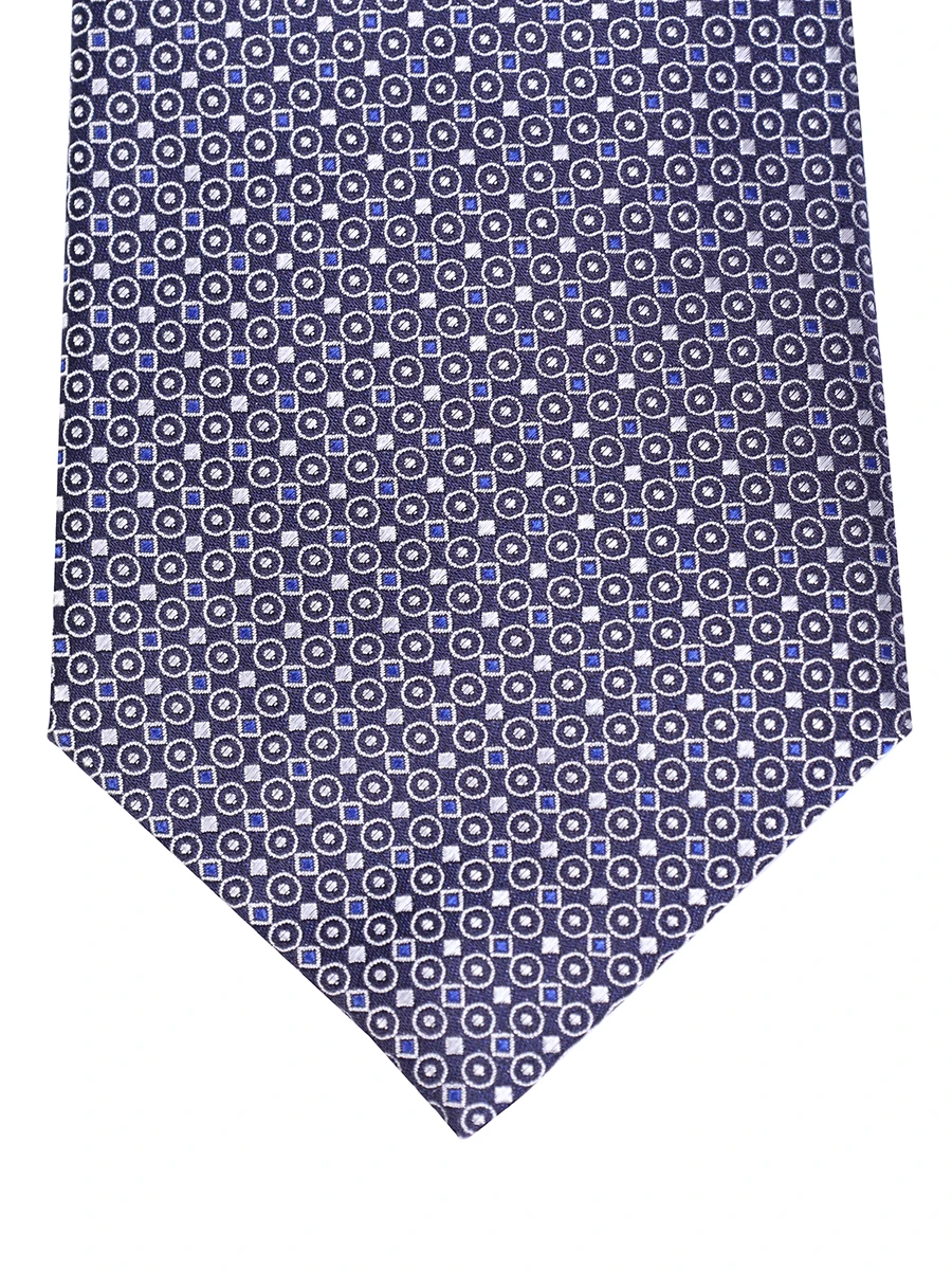 Галстук шелковый с принтом CANALI HX03696/97/4 Квадрат, Круг, Серый  Фото 3